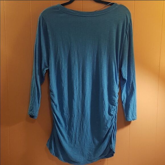 ✨HP✨Teal Side Ruched 3/4 Sleeves Top✨ - Picture 5 of 8
